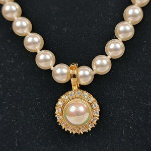 Vintage Roman Faux Pearls & Faux Pearl/Crystal Pendant Enhancer